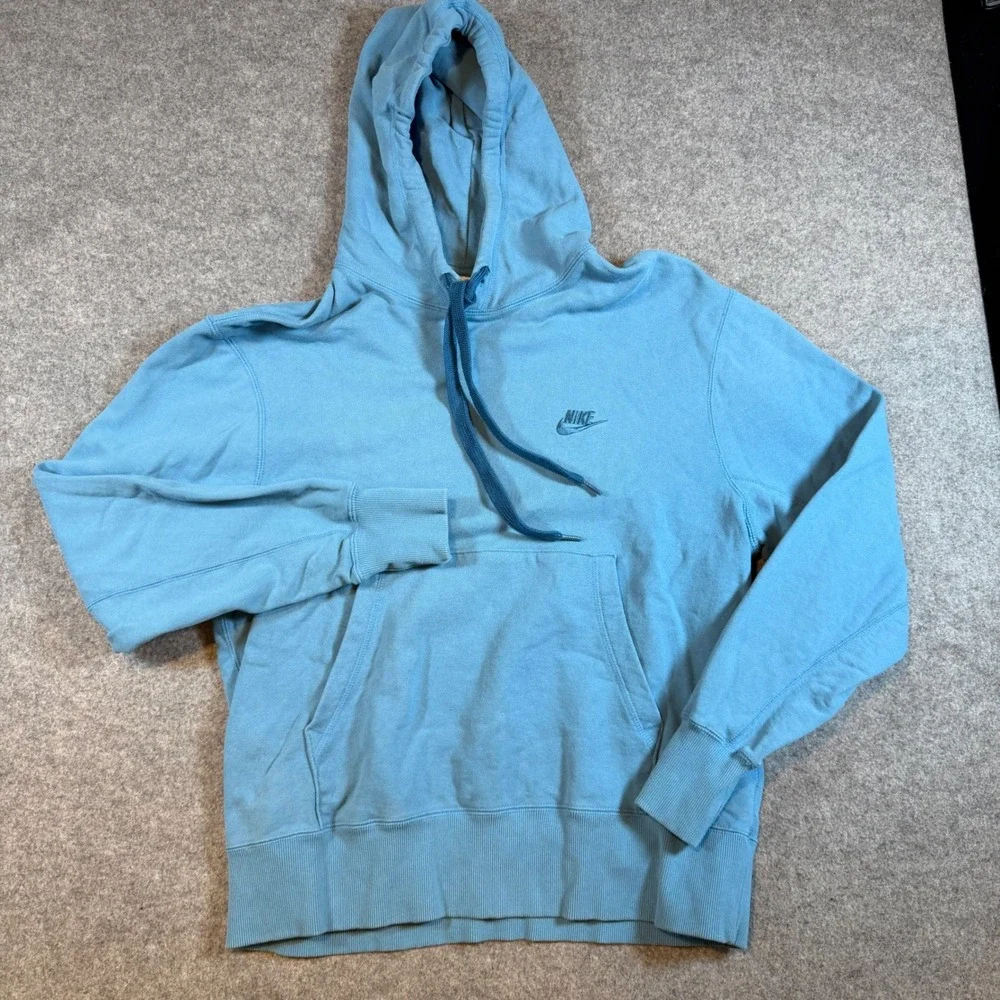 Nike Sportswear Essential Hoodie Blue Embroidered Futura Logo DA0023-469 Mens M
